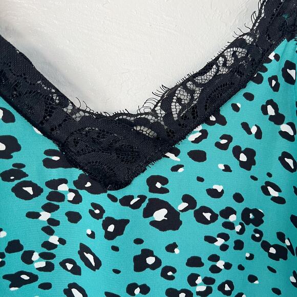 Fantastic Fawn Teal Leopard Tank Top Small - Picture 2 of 5